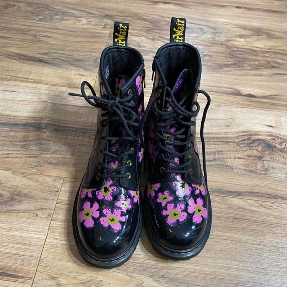 Women’s Wore Once Floral Doc Marten Boots - Picture 2 of 6